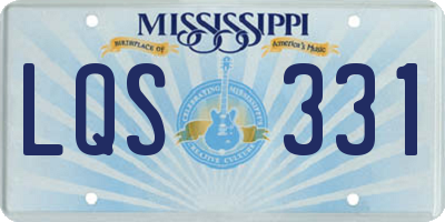 MS license plate LQS331