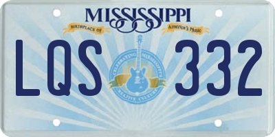 MS license plate LQS332