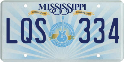 MS license plate LQS334