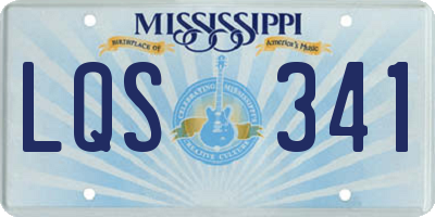 MS license plate LQS341