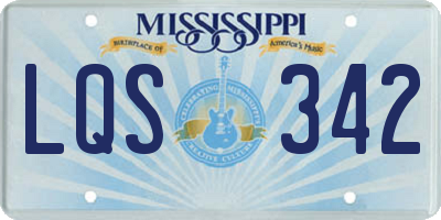 MS license plate LQS342