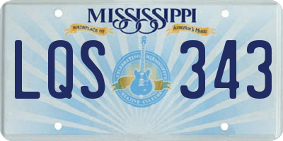 MS license plate LQS343