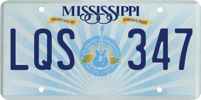 MS license plate LQS347