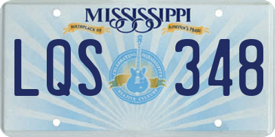 MS license plate LQS348