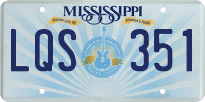 MS license plate LQS351