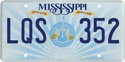 MS license plate LQS352