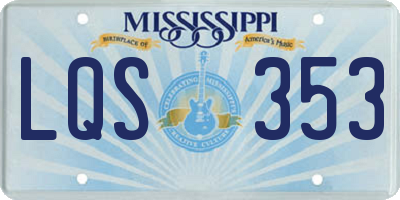 MS license plate LQS353