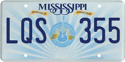 MS license plate LQS355
