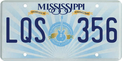 MS license plate LQS356