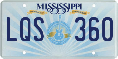 MS license plate LQS360