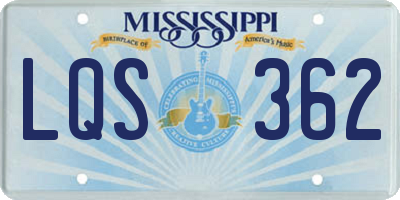 MS license plate LQS362