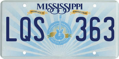 MS license plate LQS363