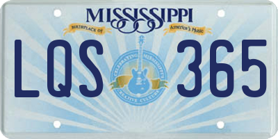 MS license plate LQS365