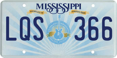 MS license plate LQS366