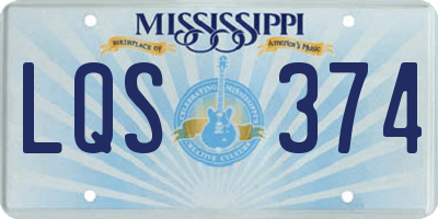 MS license plate LQS374