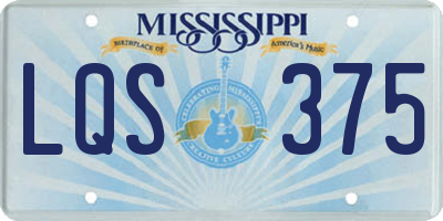 MS license plate LQS375