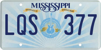 MS license plate LQS377