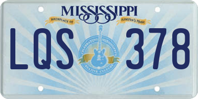 MS license plate LQS378