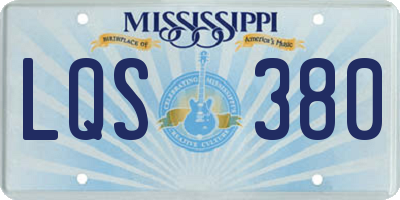 MS license plate LQS380