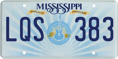 MS license plate LQS383