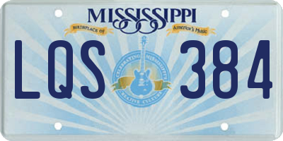 MS license plate LQS384