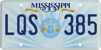 MS license plate LQS385