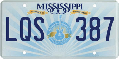 MS license plate LQS387