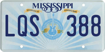 MS license plate LQS388