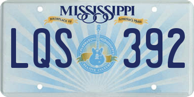 MS license plate LQS392