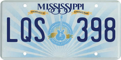 MS license plate LQS398