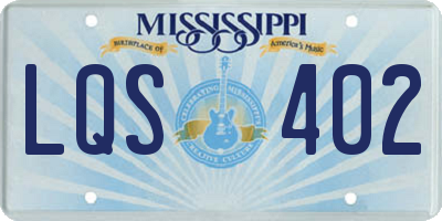 MS license plate LQS402