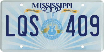 MS license plate LQS409