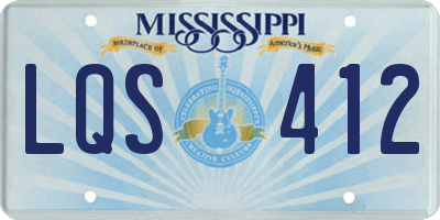 MS license plate LQS412