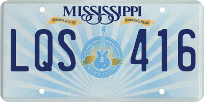 MS license plate LQS416