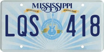 MS license plate LQS418