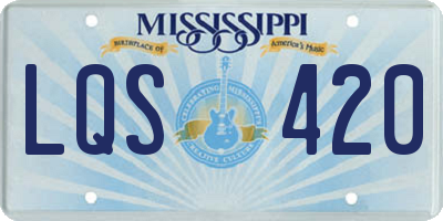 MS license plate LQS420