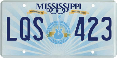 MS license plate LQS423