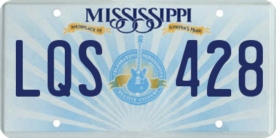 MS license plate LQS428