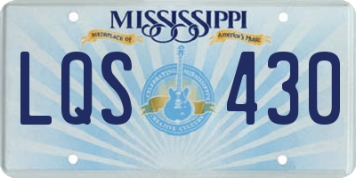 MS license plate LQS430