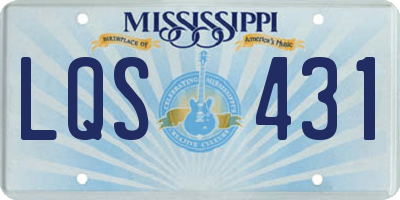 MS license plate LQS431