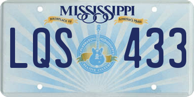 MS license plate LQS433