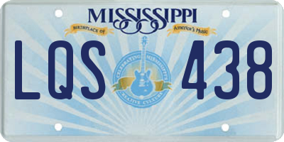 MS license plate LQS438