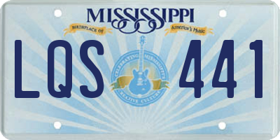 MS license plate LQS441