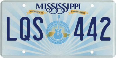MS license plate LQS442