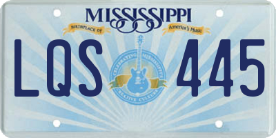 MS license plate LQS445