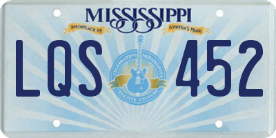 MS license plate LQS452