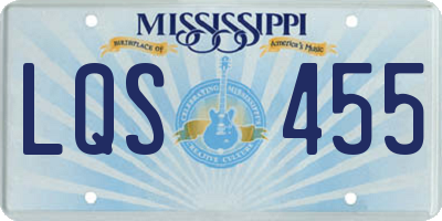 MS license plate LQS455