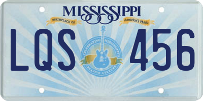 MS license plate LQS456