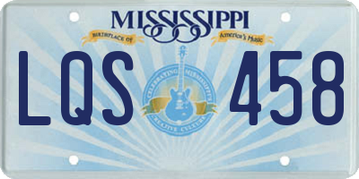 MS license plate LQS458
