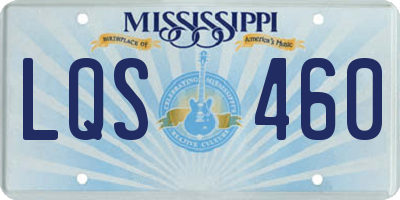 MS license plate LQS460
